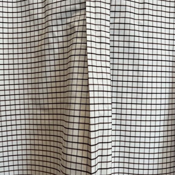 LL Bean Mens Short Sleeve 17 Tall 0 DBL2 Wrinkle Resistant Brown‎ Plaid - Picture 6 of 10